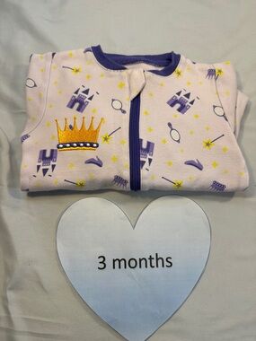 Tuffy - Baby Onesie/Footie/Sleeper with Crown and castle Design